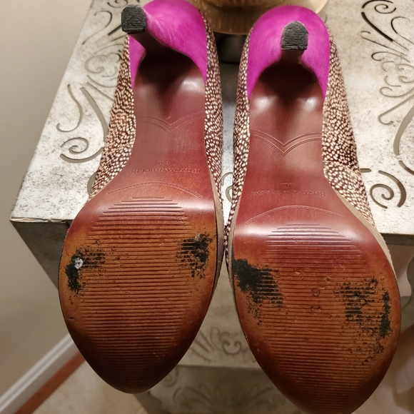 Classy Leather Calf Hair and suade heels Size 10 FREE SHIPPING - Picture 5 of 7